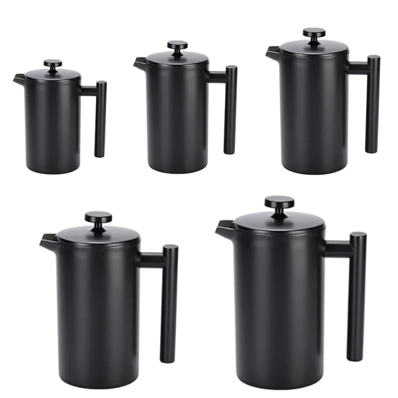 Stainless Steel French Press Coffee Maker Durable Double Walled Insulated Coffee Press Keeps Drinks Hot,Clean Stylish Design