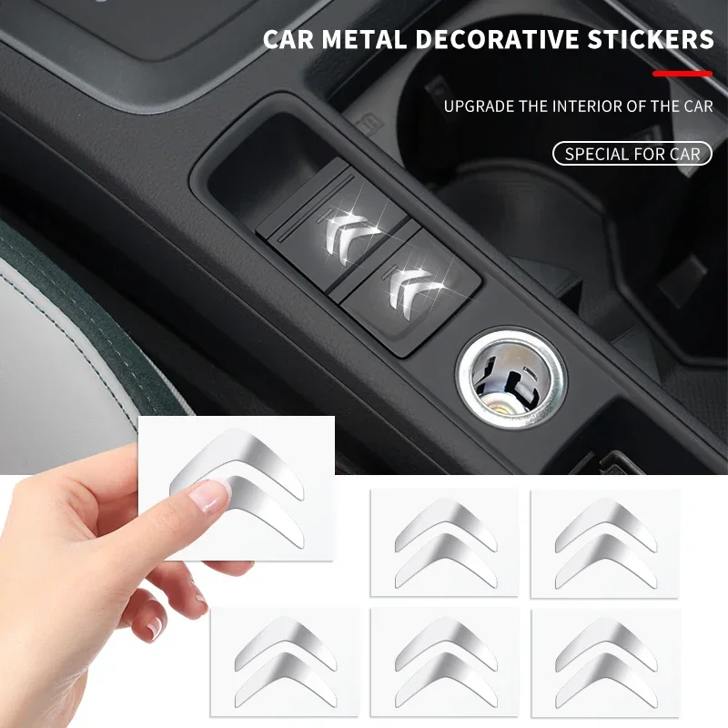 

5/10pcs Car Interior Styling 3D Metal Car Emblem Sticker Decor For Citroen C4 C3 C5 C1 C2 Berlingo Celysee Cactus Picasso Grand