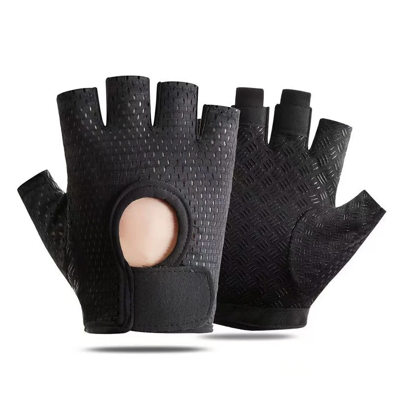 AliExpress NONE Half Finger Workout Gloves Breathable Mesh Non-Slip Palm Support Adjustable Wrist Strap for Men Women Fitness Cycling Training