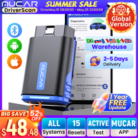 MUCAR DriverScan Bidirectional Scan Tool OBD2 Bluetooth Scanner Car Diagnostic Tools Full System Diagnose 15 Reset Code Reader