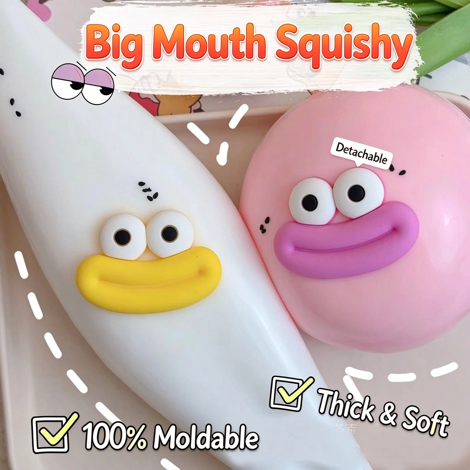 Cute Soft Mochi Bead Stress  Crunchy Ball  Washable Fidget Squeeze Toy for Emotional Alleviate Toy