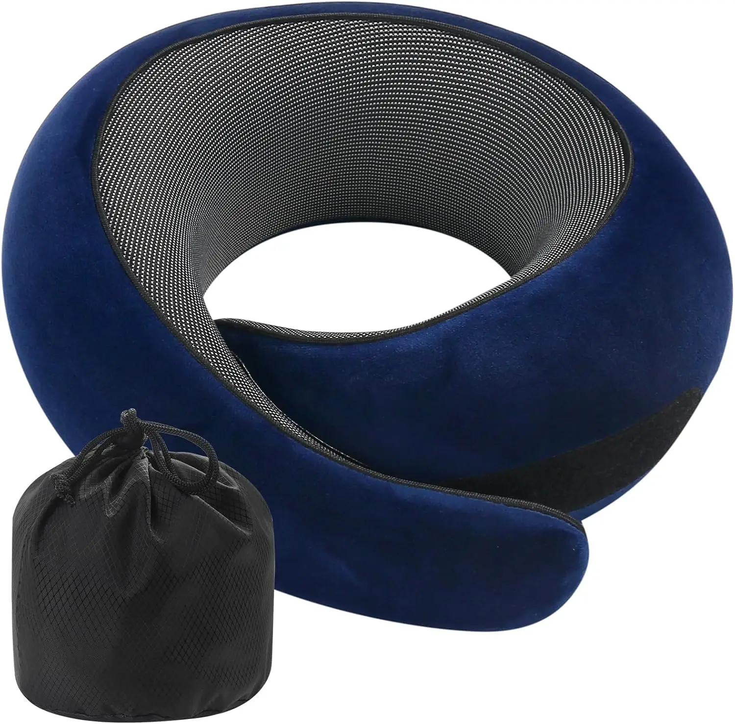 

Подушка для шеи из пены с эффектом памяти и MagicStrap — регулируемая эргономичная дорожная подушка для самолета, автомобиля, офиса, моющегося чехла, портативная