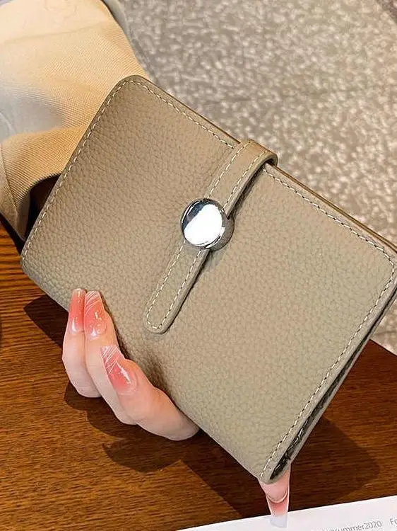 

Новый женский тонкий кошелек из натуральной кожи 2026 года, модель с защитой от кражи, зажим для денег, держатель для карт, большой зажим для банкнот