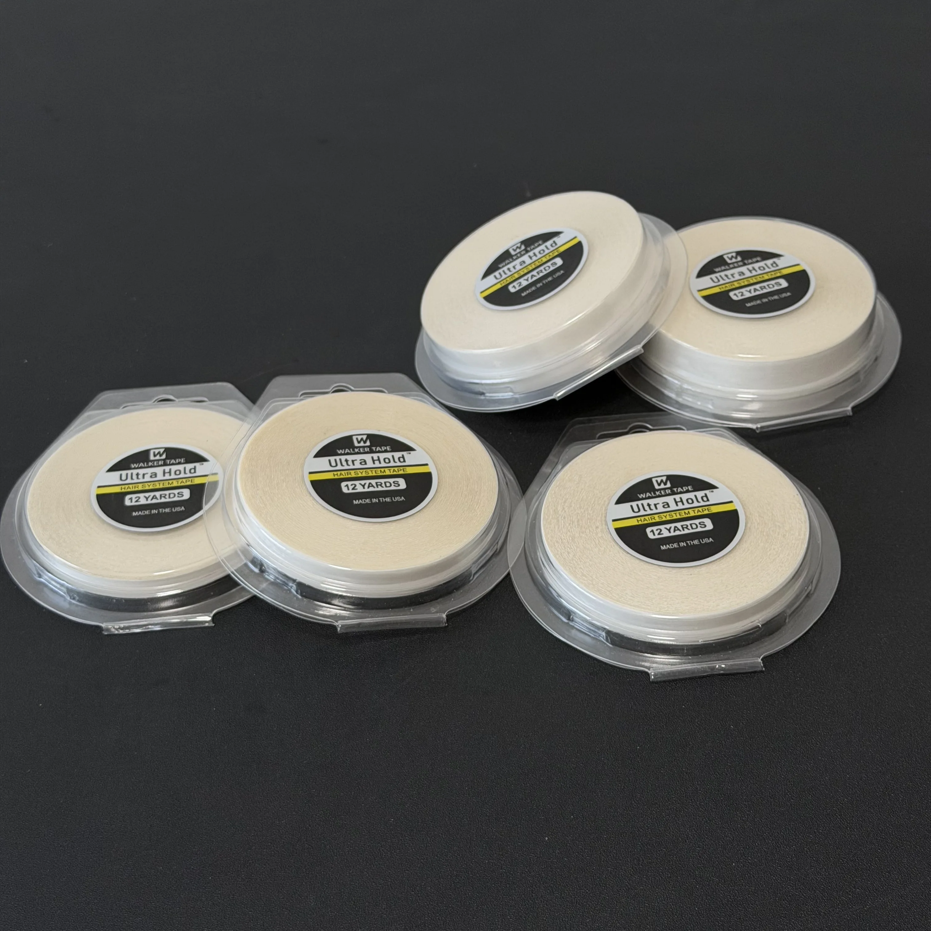 All with box 0.8/1.0/1.27/2/2.54cm Width 12yards White Ultra Hold Tape Double side tape lace front tape hair tape wig tape