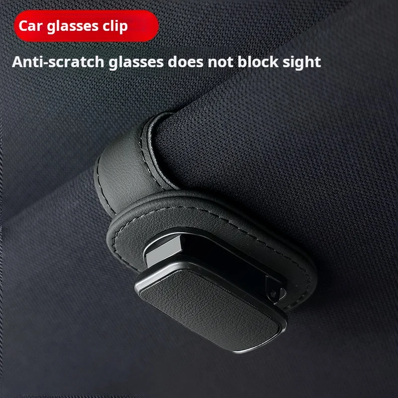 Premium Leather Holder For Auto Sunglasses Clip Car Interior Accessory Sunglasses Organizer With Car Sunshade