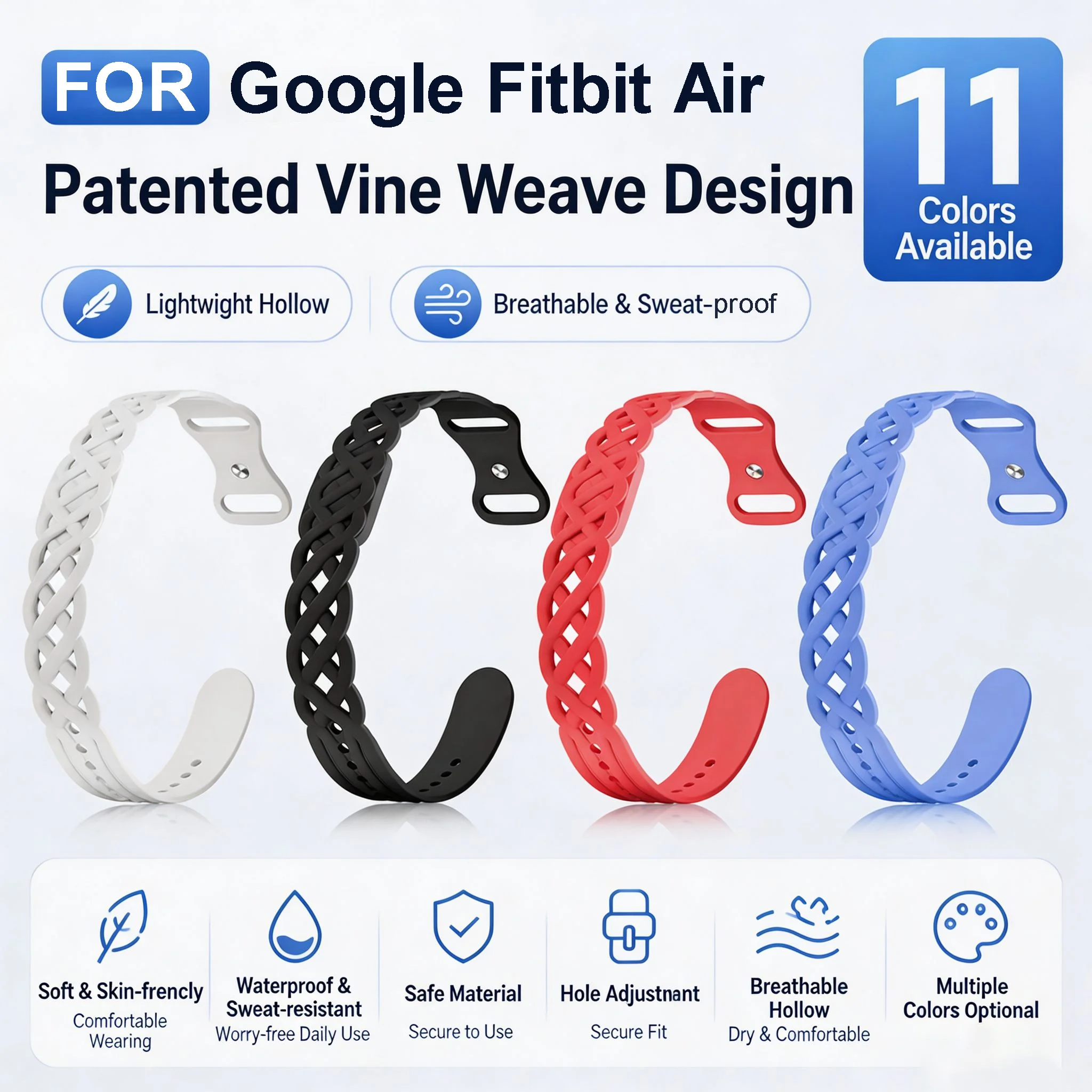 Watch Strap For Google Fitbit Air Silicone Replacement Wristband Bracelet For Fitbit Air Smart Watch Band Correa Accessories
