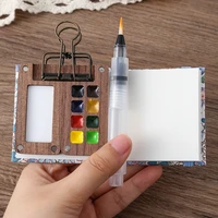Juego de acuarelas de viaje portátil Schmincke acuarela 8 colores Mini caja de pintura de nogal cuaderno de bocetos suministros de arte para excursiones de estudiantes