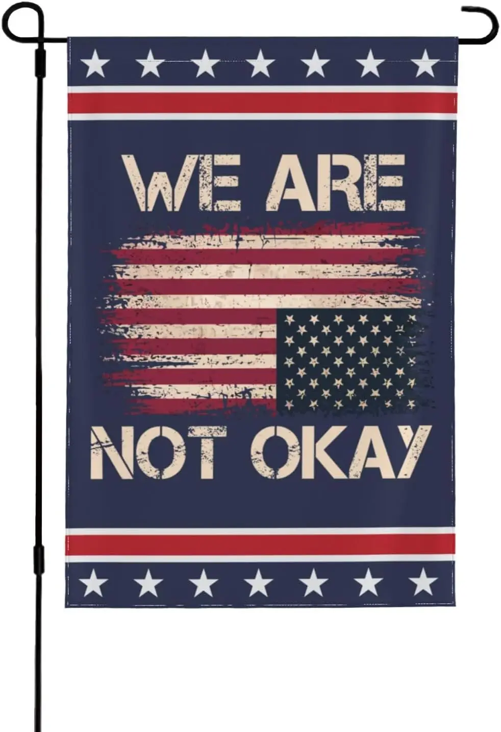 POFEISI نحن لست موافق العلم الأمريكي رأسا على عقب حديقة العلم 12x18 مضحك نحن لست موافق ساحة تسجيل منزل العلم لا Flagstand Doub JHH #1