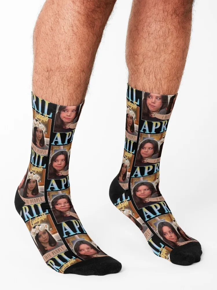 April Ludgate Homage Socks professional running Non-slip gifts anime Socks Male Women's