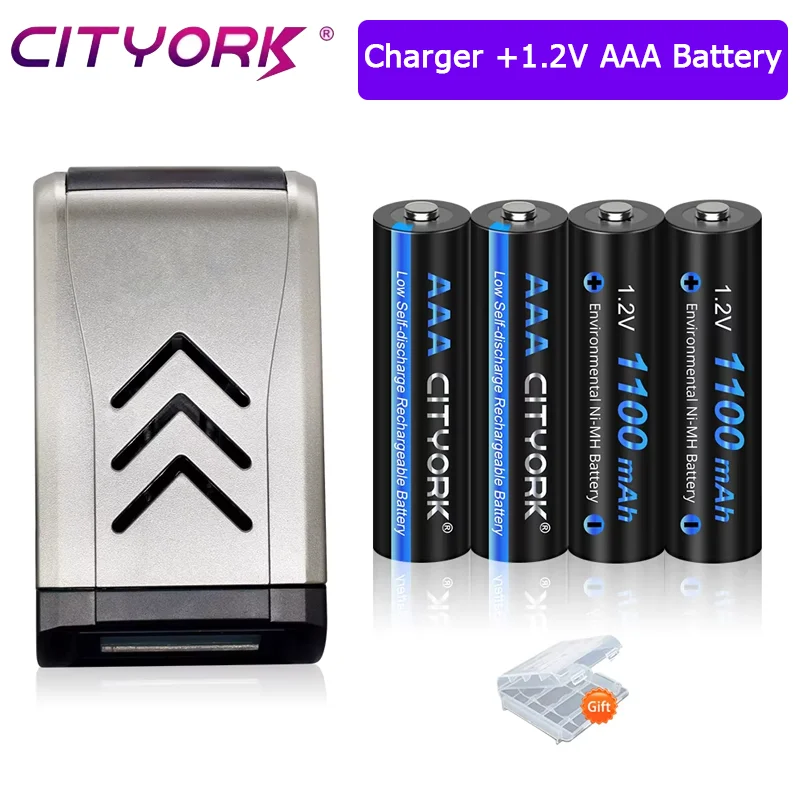 

CITYORK 1.2V Ni-mh AAA Rechargeable Battery+ LCD Display AAA Rechargeable Batteries Charger For Cordless Phone Keyboard toy