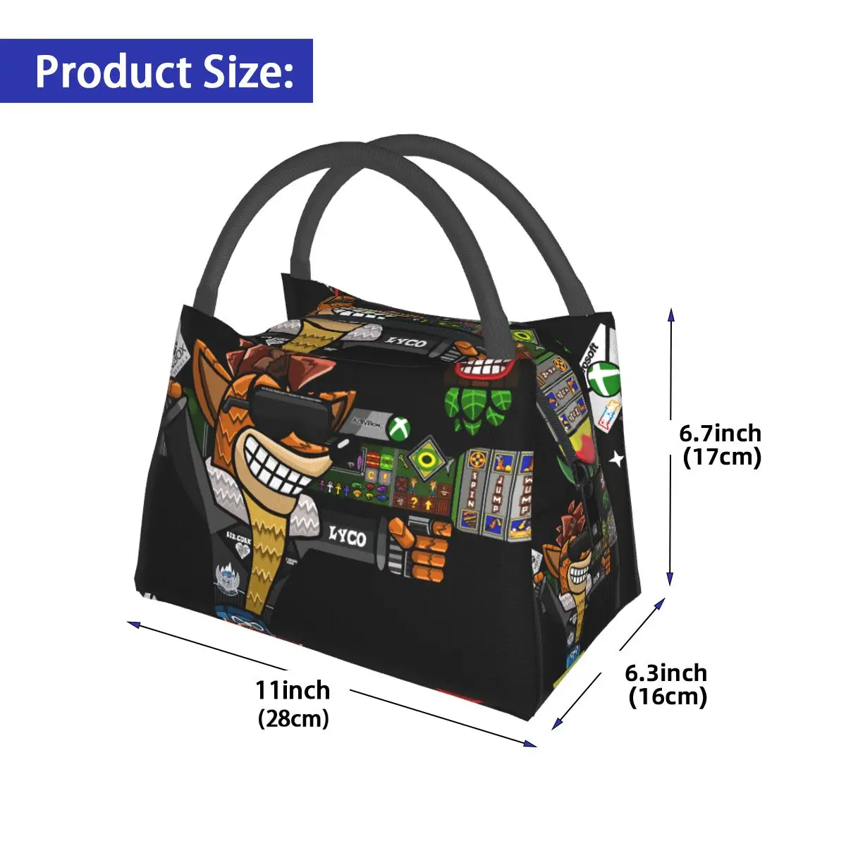 Gaming Icon Crashes Xbox Portable insulation bag for Cooler Food Office Pinic Container