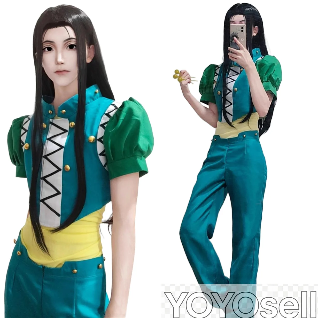 

Illumi Zoldyck Cosplay Costume Anime Assassin Black Ninja Halloween Carnival Custom Made