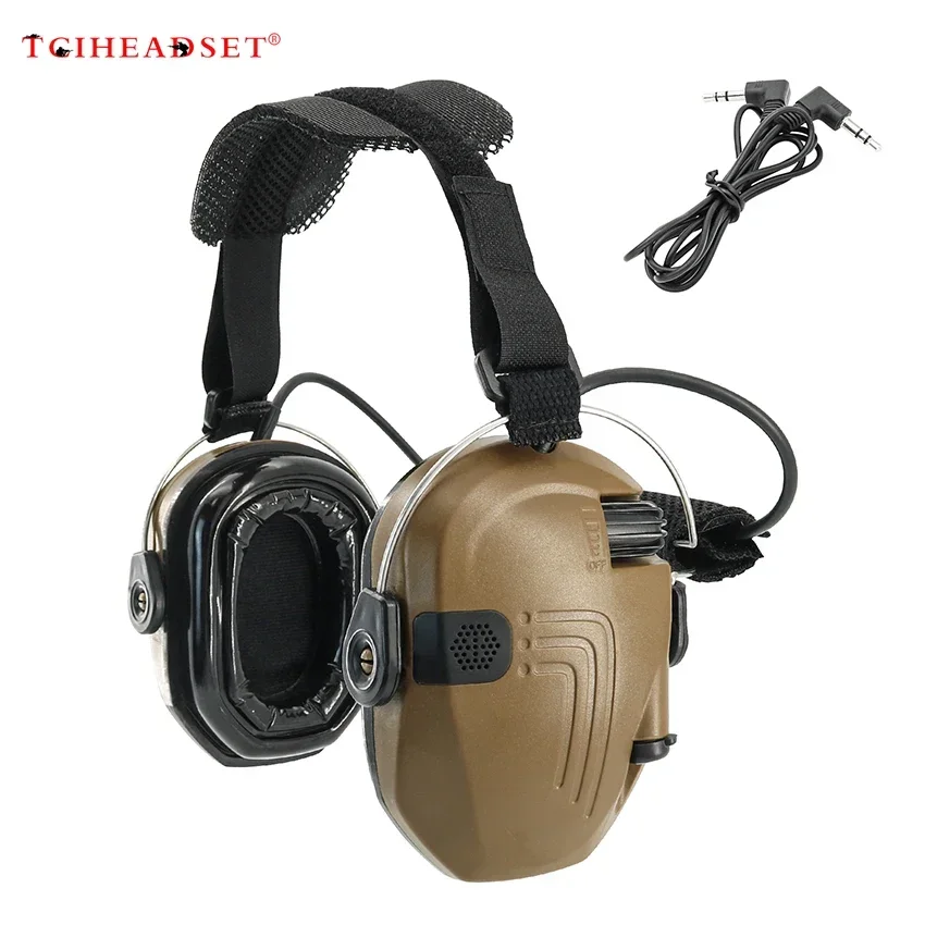 

TCIHEADSET New rear-mounted headset for tactical airsoft shooting, hearing protection ear cups, gel ear cushions