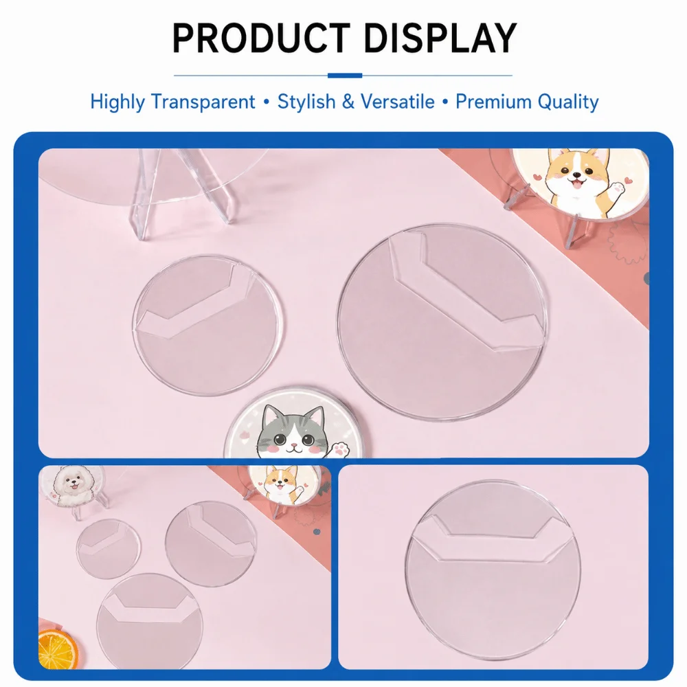 30PCS Transparent PVC Badge Protector Case High-Protection Dustproof Round Display Cover 63/70/83mm Pin Badge Display Cover