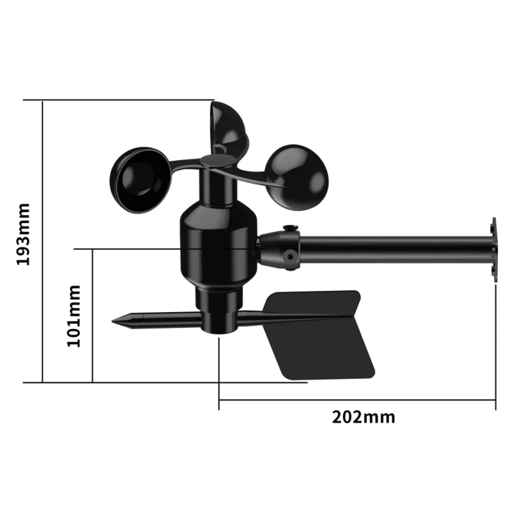 Polycarbon 0-60 m/s sensore di velocità del vento trasmettitore di direzione del vento a 360 ° trasmettitore di monitoraggio della stazione