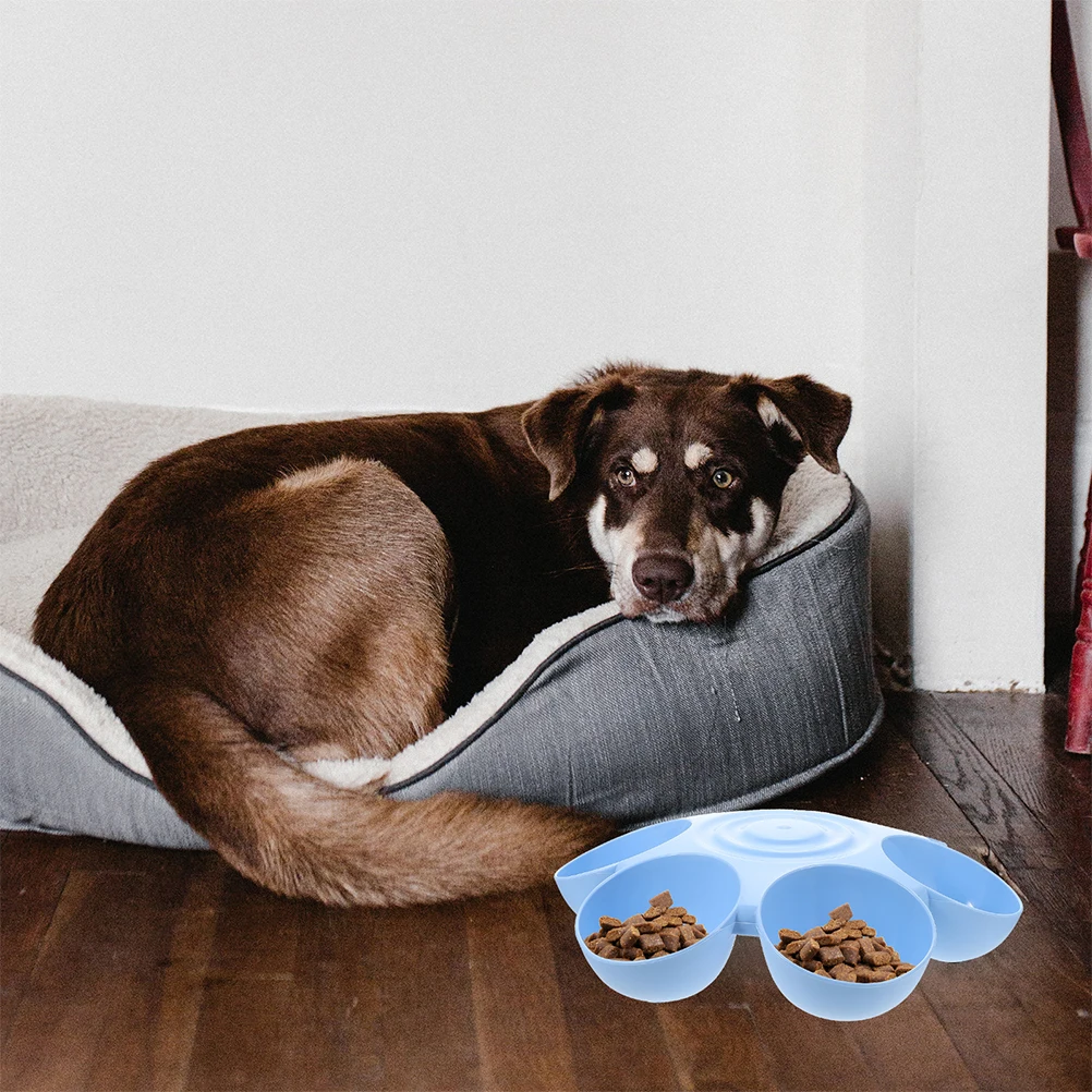 

2pcs Yellow Pet Bowls Flower Shape 6 Petals for Cats Dogs Durable Plastic Easy Clean Non Skid Feeder Dog Water Bowl