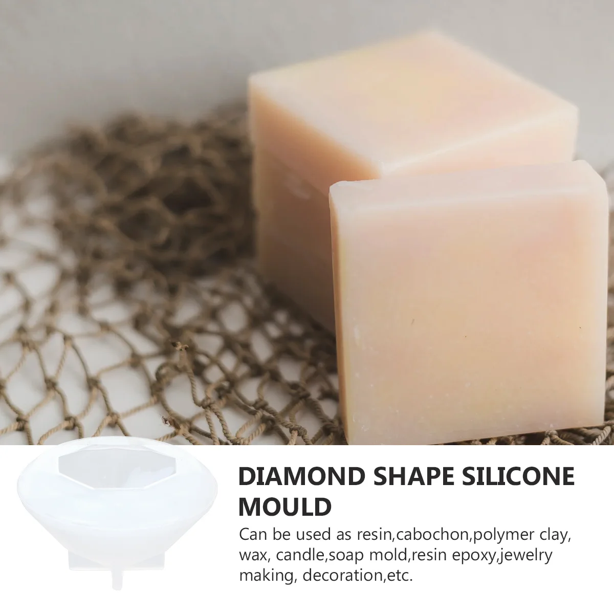 

Diamond Silicone Mold Clear Flexible Reusable For Jewelry Making Resin Epoxy Clay Wax Soap Craft Diy Projects Cube Tool