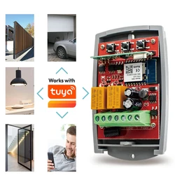 Universal Smart Garage Door Remote Control 433MHz 433.92 Receiver 2CH 12V 24V 110V 220V Relay Work With Tuya App