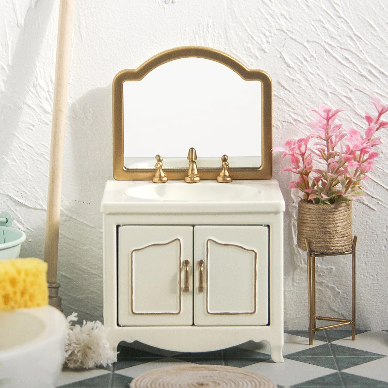 

1/12 Doll House Model Furniture Accessories Metal Washbasin Bathroom Wash Basin Bjd Ob11 Gsc Blyth Lol Miniatures Scene Props