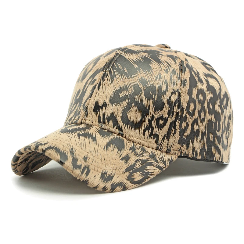 Berretto da baseball in cotone lavato vintage con stampa leopardata beige Donna Hip Hop Coda di cavallo Panini disordinati Cappelli sportivi da esterno Accessori per uomo