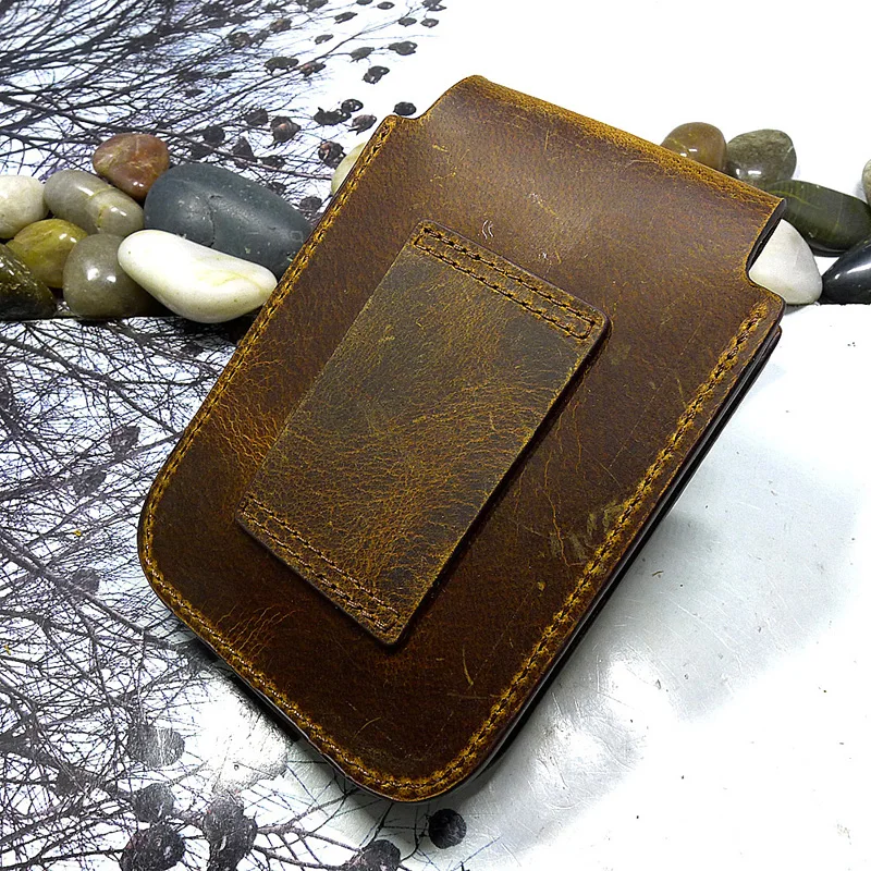 Blongk Multifunctional Belt Bag Leather Waist Pack Driver's License Case Card & ID Holder Car Key Holder Pouch Pocket WWD-J