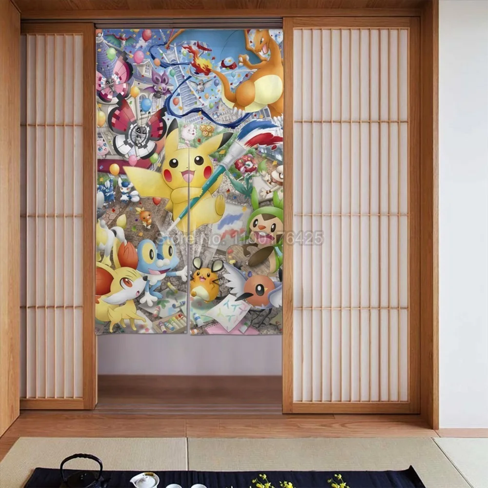 Anime Norens Polyester Blackout Tür Vorhänge für Küche Esszimmer Schlafzimmer Portico Korridor Balkon Dekor w90xl200cm