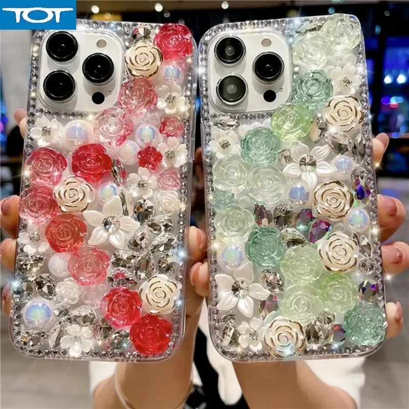 غطاء مقاوم للصدمات الماسي لهاتف Xiaomi Redmi 9A، Note 8, 9Pro، 10S، Note 11، 12Pro، فاخر، كريستال كامل، ماسي، جودة، TPU