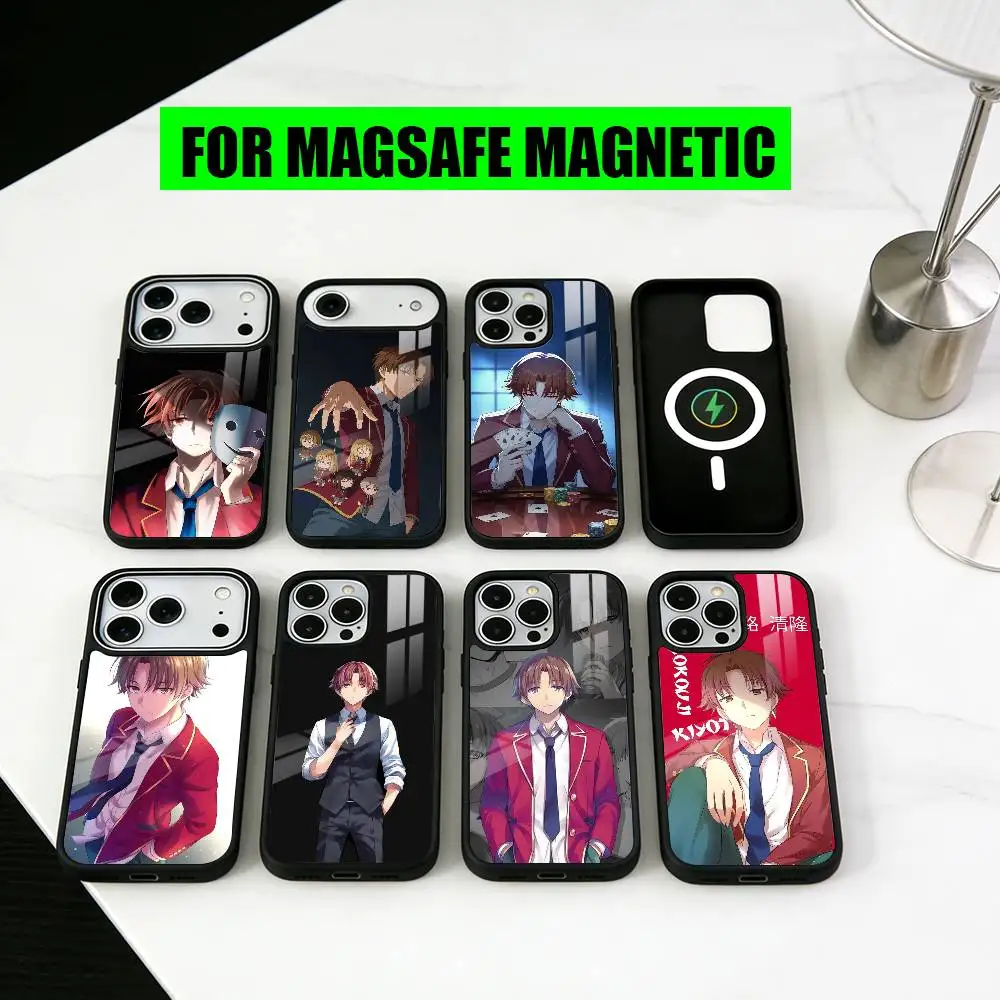

Classroom K-Kiyotaka Elite A-Ayanokoji Phone Case For iPhone17,16,15,14,13,12,11 Plus,Magnetic with Magsafe Wireless Charging