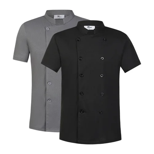 Imagen 1 del producto Chaqueta de Chef para hombre, uniforme de cocina de servicio de comida, chaqueta de cocinero femenina, camisa de trabajo de cocina para restaurante, monos de camarero de panadero y Barista