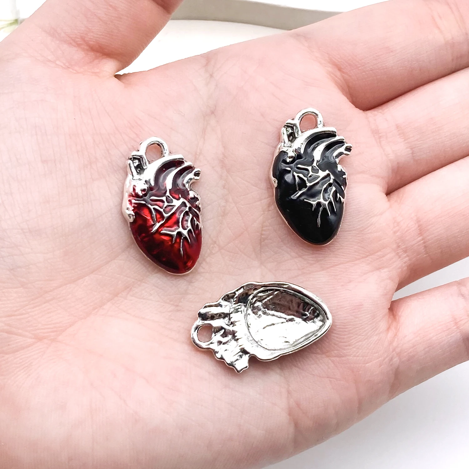 10pcs 16*25mm Gothic Human Organ Heart Charms Alloy Pendants For DIY Bracelet Necklace Earrings Jewelry Making Accessories