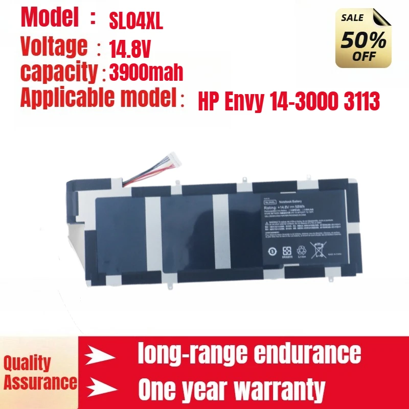 

For HP Envy 14-3000 3113 Laptop Battery HSTNN-IB3J O105 SL04XL 14.8V 3900mah