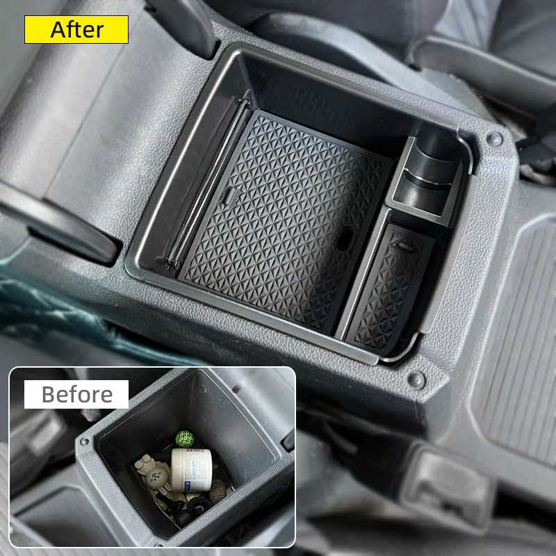 For Volkswagen Tiguan VW mk2 2016 2017 2018 2019 2020- 2022 2023 Accessories Armrest Box Center Storage Box Organize and store view 3