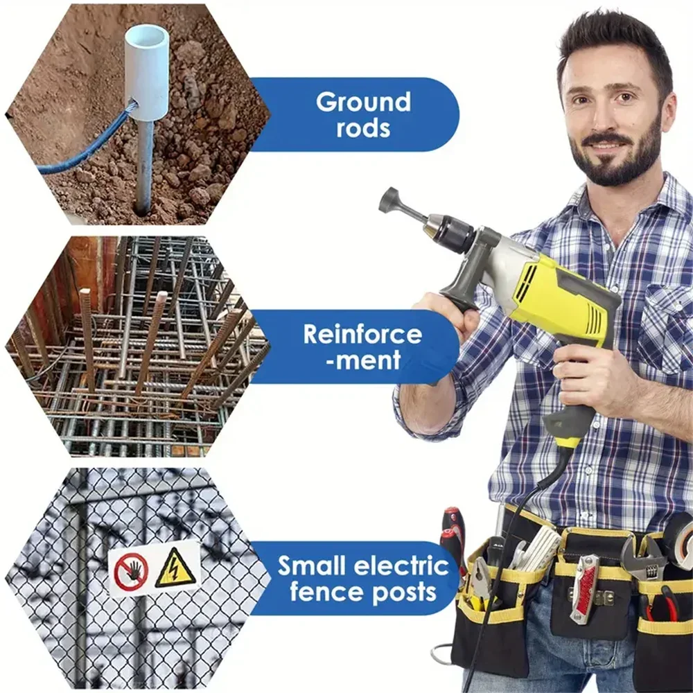 Heavy Duty Ground Rod Driver 85mm Steel Drill Bit Wear Resistant Wide Compatibility Socket for Rotar