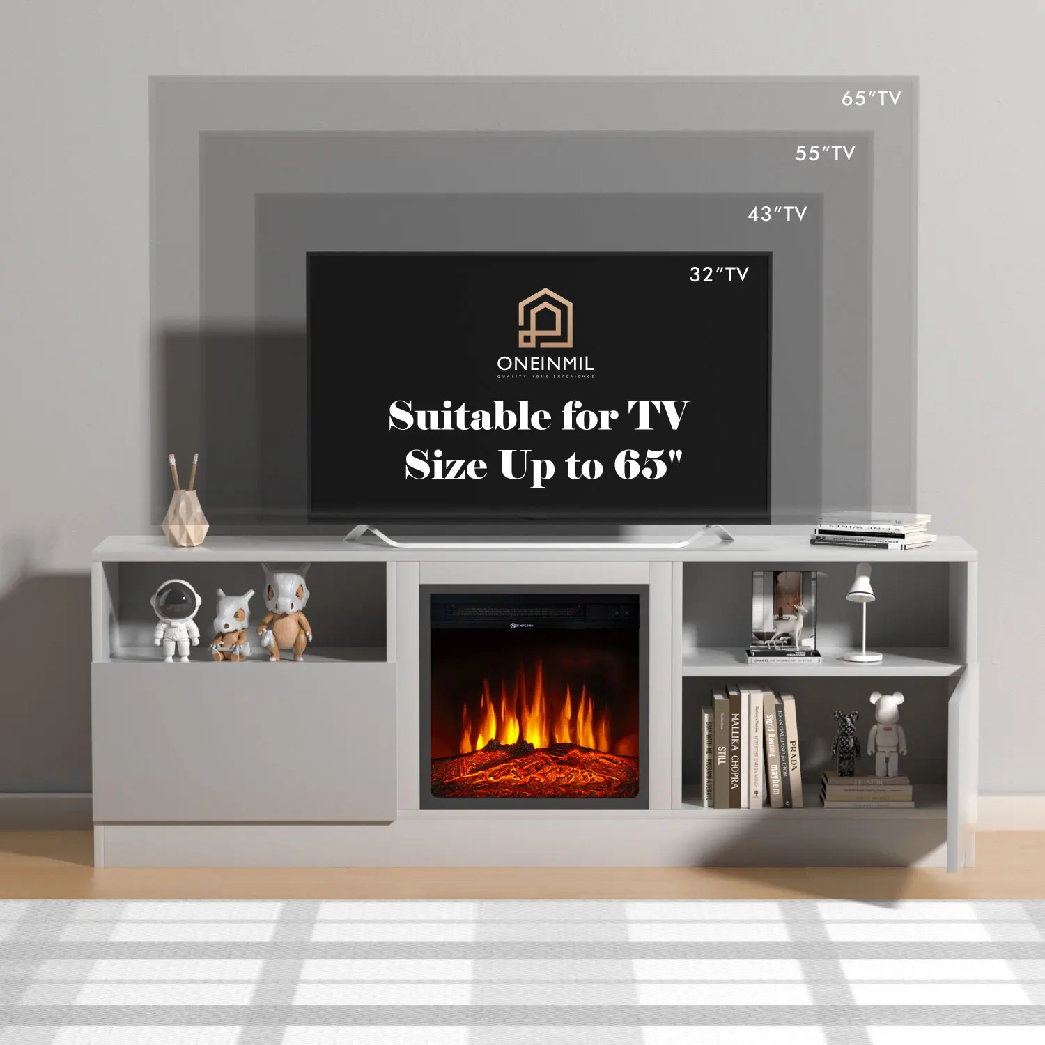 Fireplace TV Stand with 18