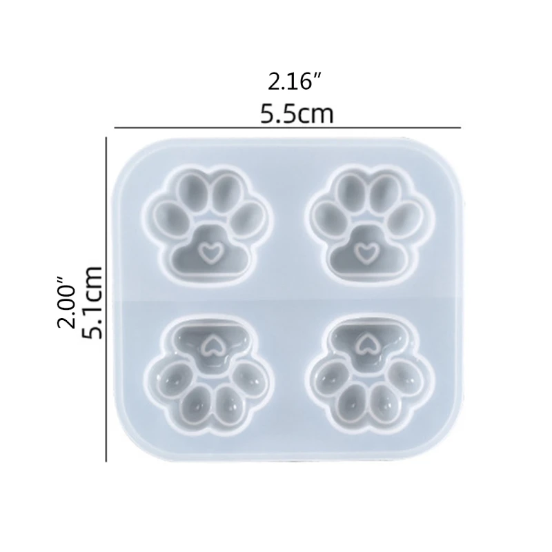 Cat Paw Pendant Silicone Mold Keychain Pendants Epoxy Resin Molds for DIY Epoxy Resin Crafting Mould Jewelry Making Crafts