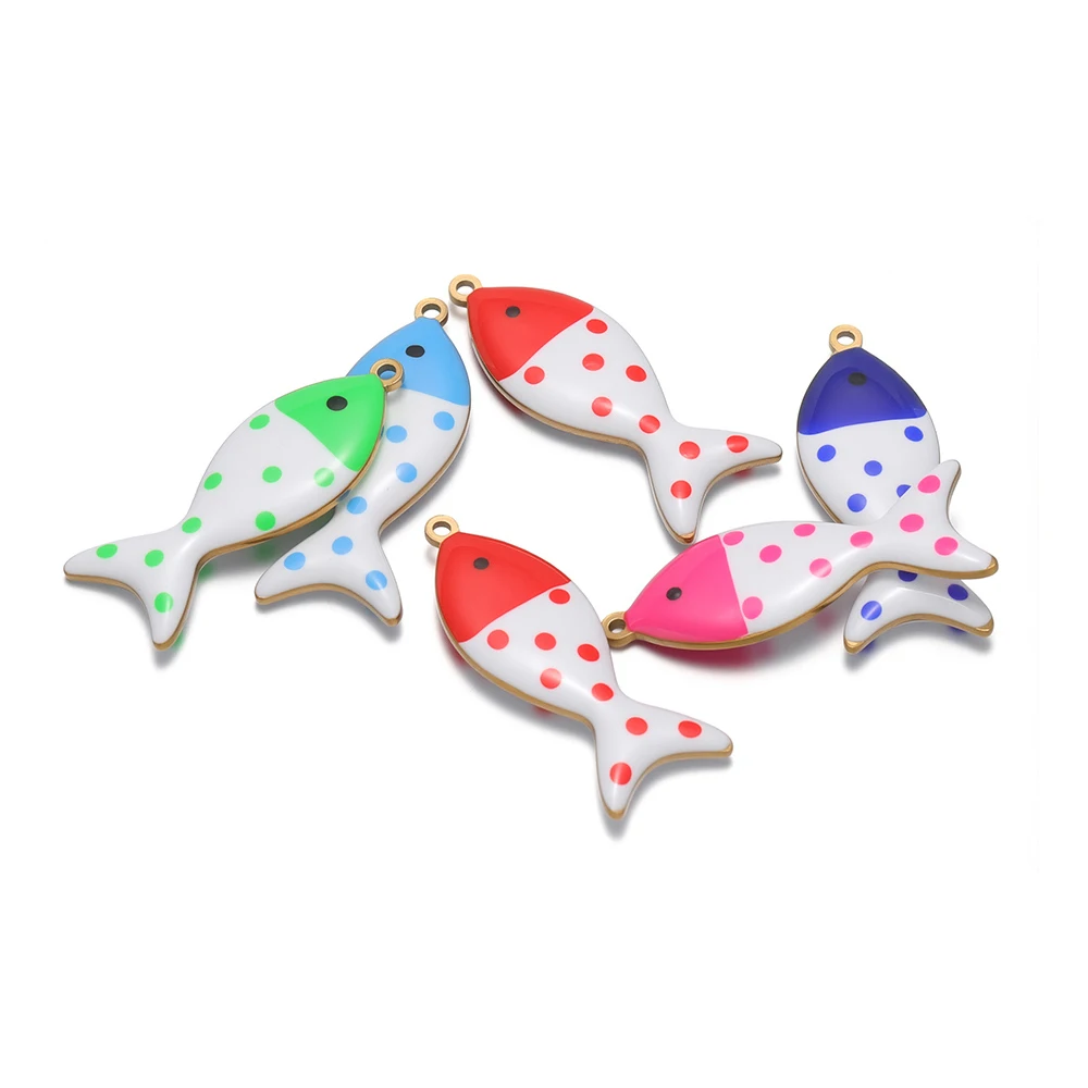 5 قطعة جديد الفولاذ المقاوم للصدأ المينا بقعة الأسماك السحر 32x12 مللي متر قلادة المعلقات DIY بها بنفسك صنع المجوهرات أقراط أساور النتائج