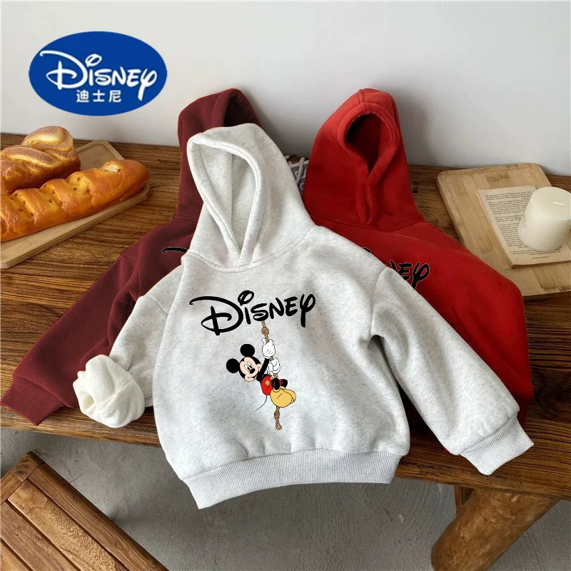 

Disney 2025 Kids' Fleece Hoodie - Mickey Print Winter Pullover for Boys & Girls, Warm & Cute Unisex Top