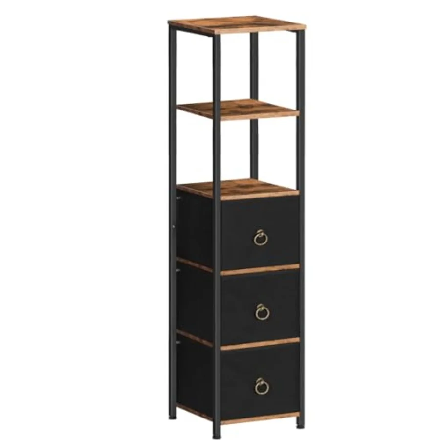 

Bathroom Floor Cabinet Bathroom Organizer and Storage Rack Stand 3 Drawers Free-Standing Cabinet for Bathroom Living Room Rusti