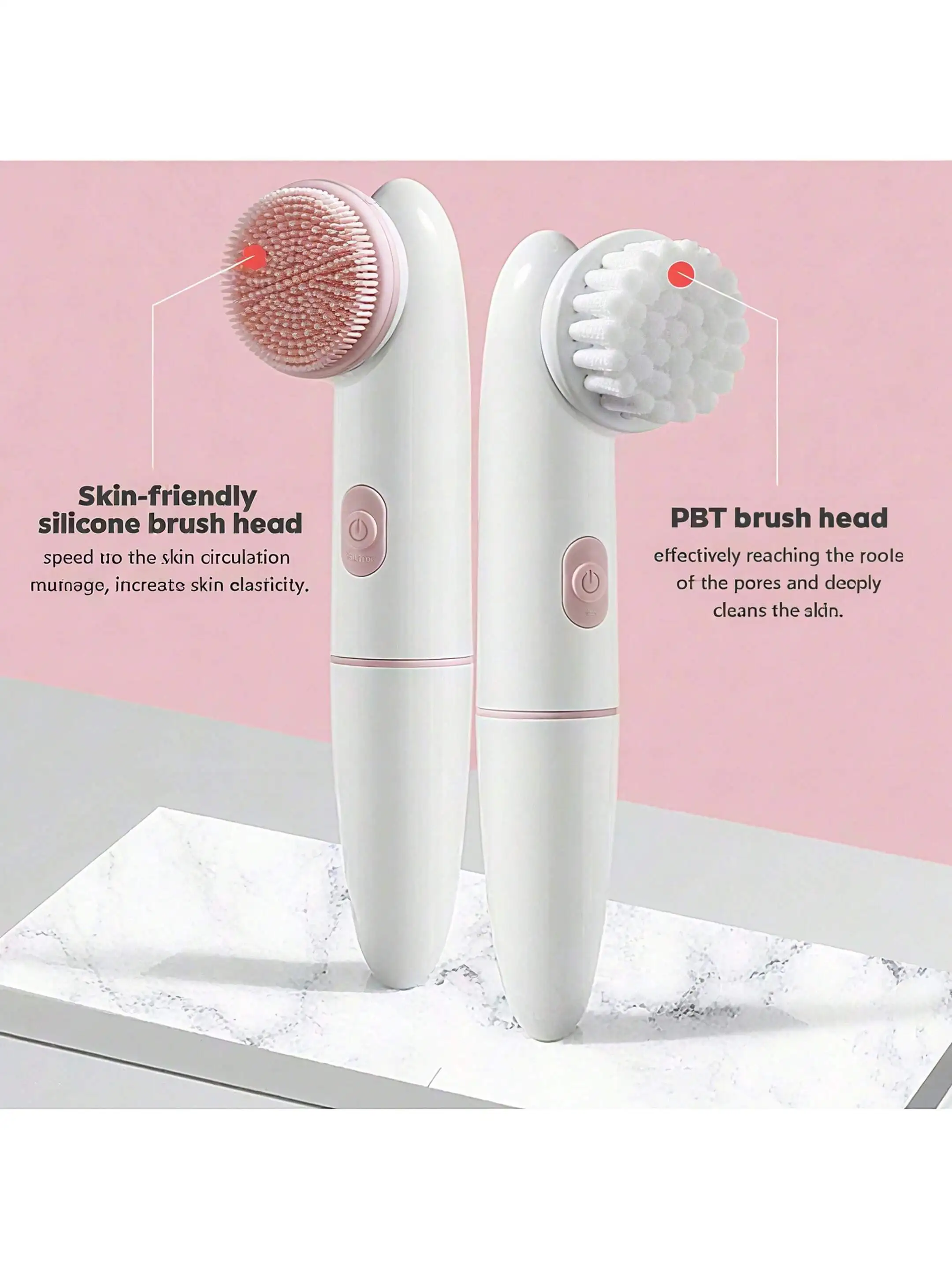 2026 فرشاة تنظيف الوجه الكهربائية مقشر الوجه، منظف الوجه الدوار بالاهتزاز الصوتي يعمل بالبطارية (بدون الخليط) #3