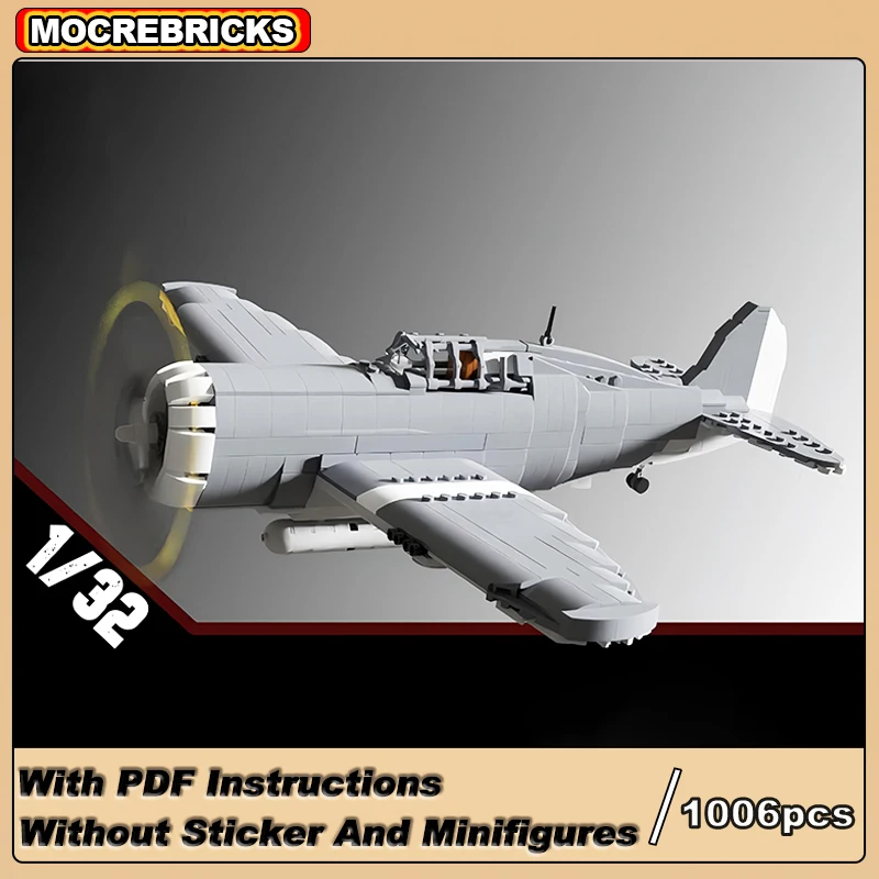 Military Battle Bomber P-47 Thunderbolt WW2 Army High-air Fighter MOC Building Blocks Aircraft Toys Sets DIY Xmas Gifts For Kids