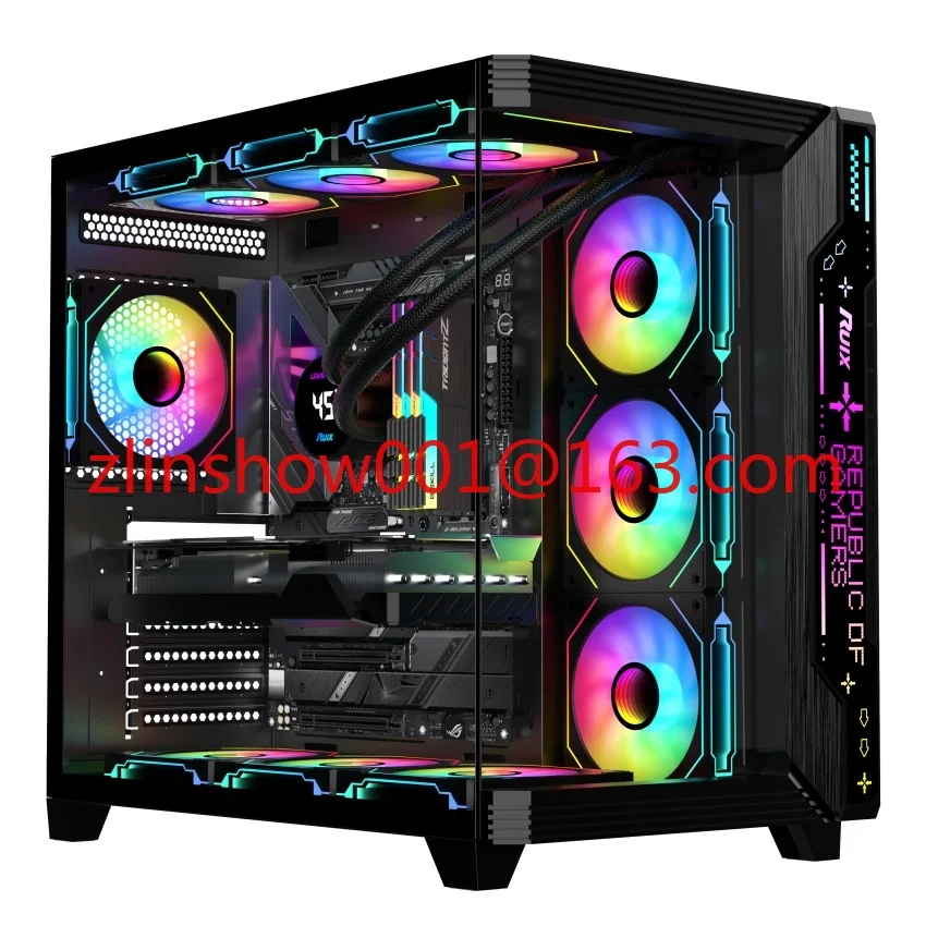 سطح المكتب الزجاج المقسى RGB Atx كامل برج حالة Gamig الكمبيوتر حالة الكمبيوتر خزانة الحالات والأبراج #2