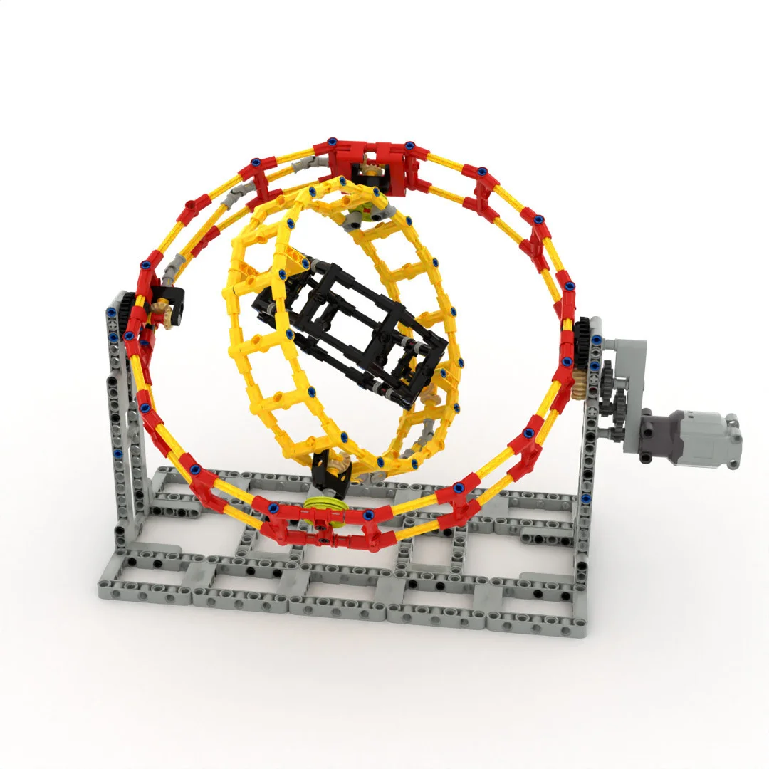 MOC STEM  Building Blocks Rotation 3 Layers Ring Science Toys For Student Antistress Assembly Teaching Aid Bricks