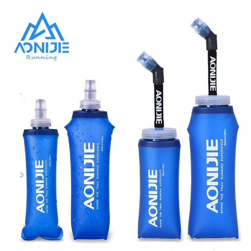 AONIJIE 2PCS 0.95% Silicone Soft Flask Water Bottles Outdoors Sport Traveling Running Kettle Hydration Pack Bag Vest 250ML-600ML