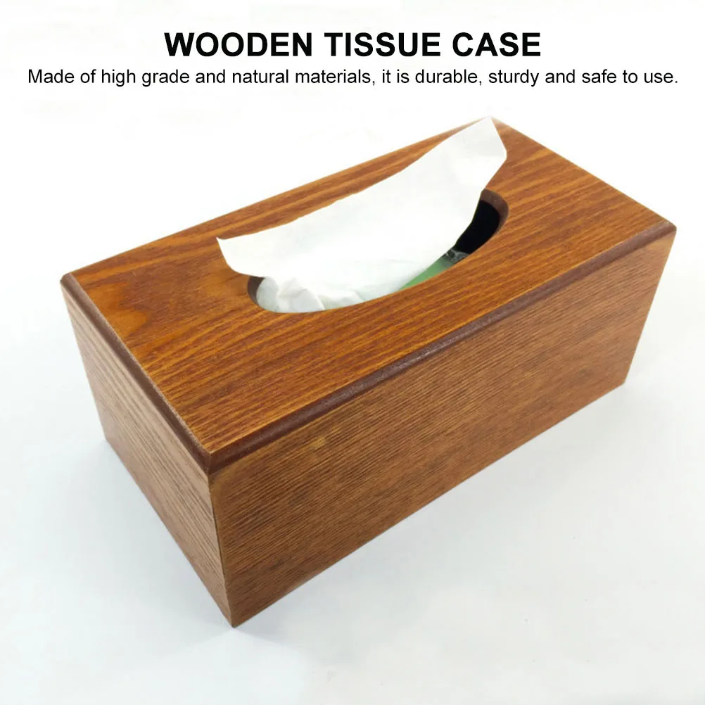 

Durable Wooden Tissue Box Long Service Time Simple Retro Design High Class Material Bathroom Accessory