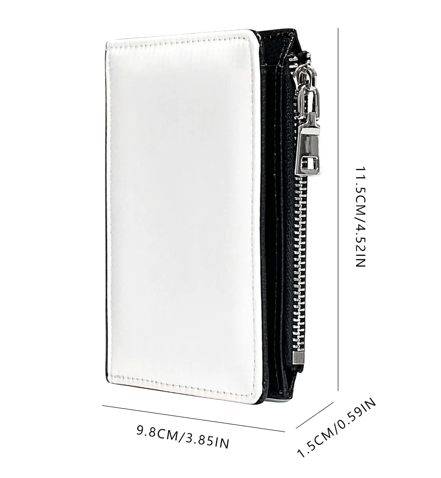 10 Pieces Sublimation Wallets Blanks for Men Women Valentines Gifts Employee Appreciation Wallets with Zipper for Office Travel