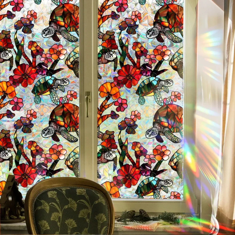 Window Film Sun Blocking Window Privacy Film Decorative Stained Glass Window Clings Static Cling Sticker Home Decoration