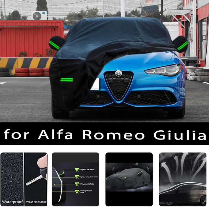 

For Alfa Romeo Giulia Outdoor Protection Full Car Covers Snow Cover Sunshade Waterproof Dustproof Exterior Car accessories