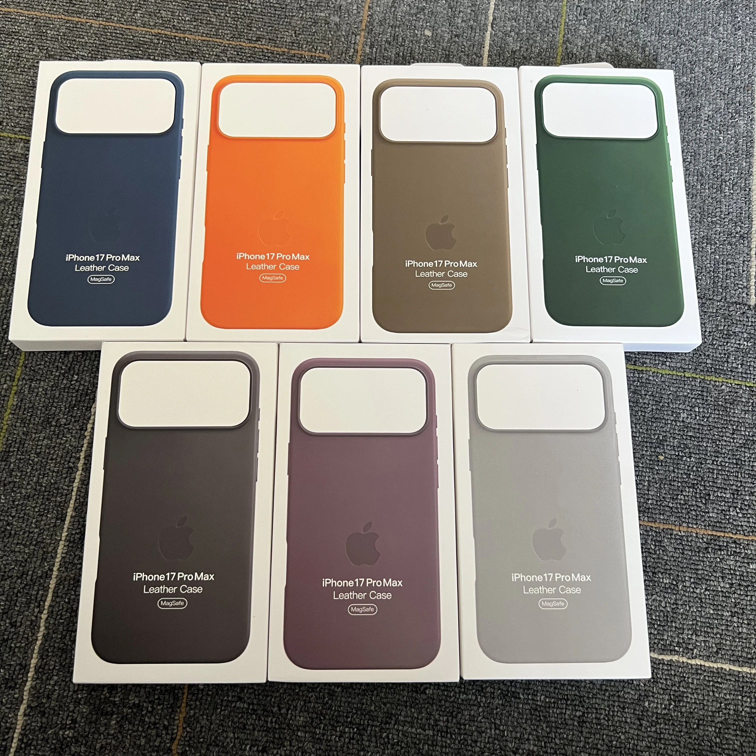 حافظة أصلية من جلد التفاح Magsafe لهاتف آيفون 17 16 14 15 Pro Max Plus 17 Pro حافظة شحن لاسلكي مغناطيسي 17 مع صندوق