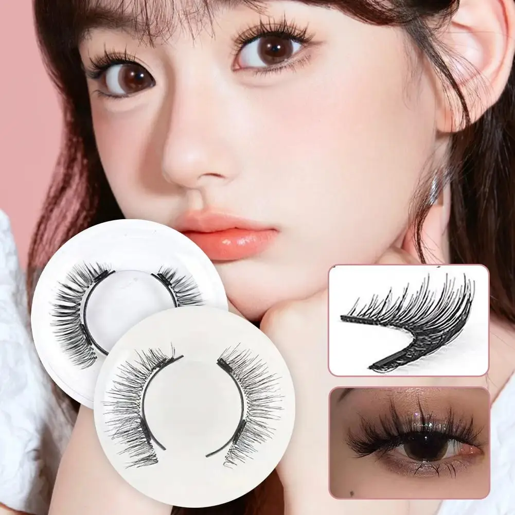 1 par de pestañas postizas de succión magnética con juego de pinzas 3D reutilizables de larga duración pestañas postizas magnéticas naturales maquillaje Facial