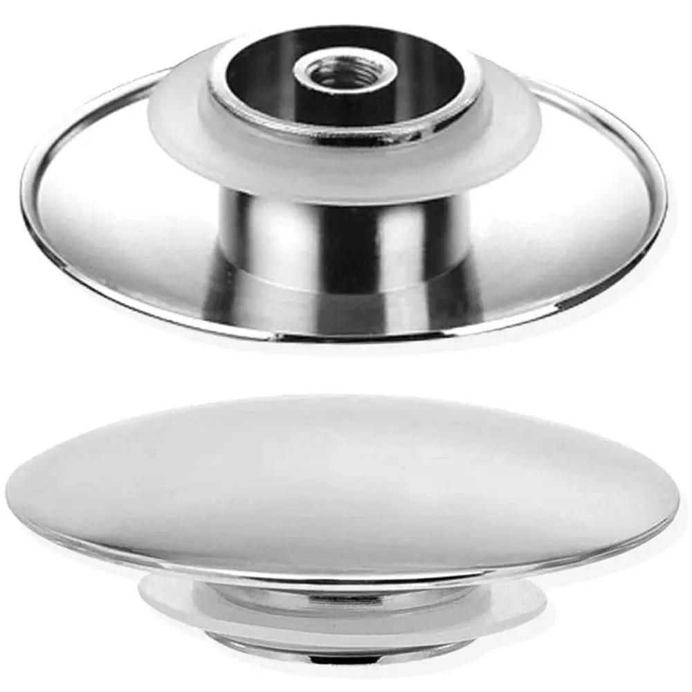 1Pcs Push Button Waste Sink Plug Click Clack Alloy Drain Stopper Silver 66mm Basin PopUp Cap Replacement Part for Bathroom Sink